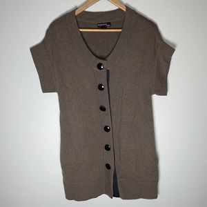 Evelyn Grace Brown Cashmere Medium Button Sweater